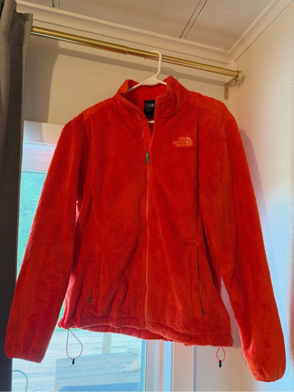The North Face Women's Bright Red Orange Teddy Fleece Jacket